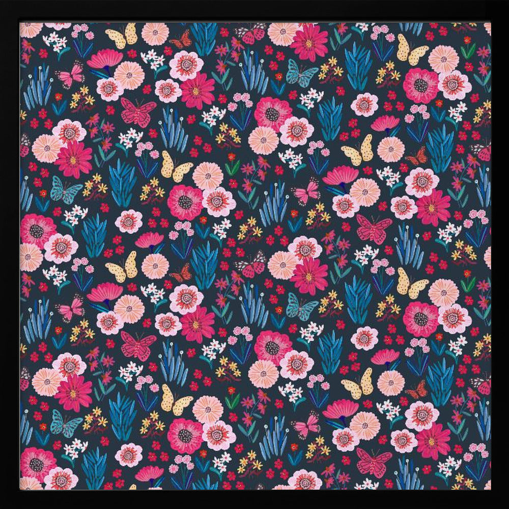 Butterflies & flowers Poster